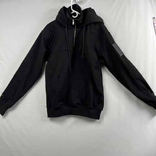 UNDERCOVER Felpa con cappuccio contrabbandieri uomo L nera pesante 1 4 zip tasche nascoste toppa spalle
