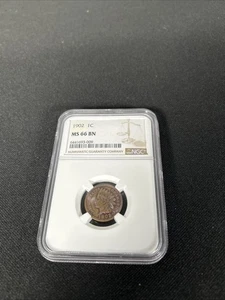 1902 Indian Cent 1c NGC MS 66 BN No Reserve Auction - Picture 1 of 8