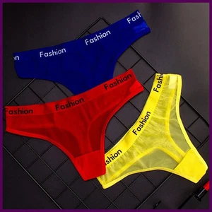 Sporty Style Sexy Transparent Underwear Women Crotch Cotton Briefs Soft - Picture 1 of 27