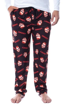Pantalones de salón de pijama Chucky para hombre con estampado de cara y logotipo Foto 1 de 4