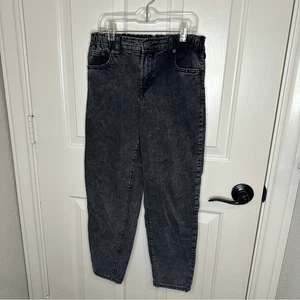 Gap Kids Black Washed Barrel Jean Sz 12 Back To School Skater Grunge Minimalist - Picture 1 of 8