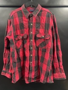 Camisa de franela 100 % algodón Dakota vintage a cuadros búfalo roja a cuadros - Imagen 1 de 4