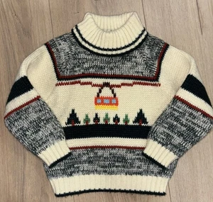 Vintage Toddler Size 2 Winter Turtle Neck 100% Acrylic Sweater - Picture 1 of 23