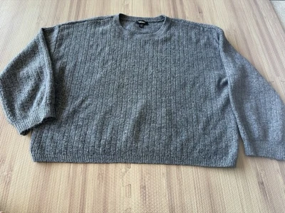 DKNY Women’s Gray Ribbed Knit Sweater Size  2XL– Casual Pullover - Image 1 of 4