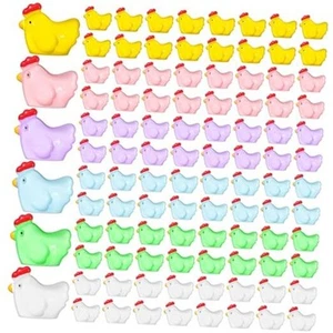 96 Pcs Miniature Chicken Figurine Mini Resin Chicken Tiny Animals Hen - Picture 1 of 7