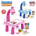 Children LED Projector Art Drawing Table Toys Kids Painting Board Desk Gift