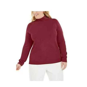 #383 Karen Scott 1X Suéter Luxsoft Cuello de Tortuga, Merlot Nuevo con Etiquetas - Imagen 1 de 5