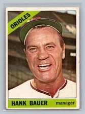 1966 Topps Hank Bauer #229 Baltimore Orioles Manager Vintage Baseball No Creases