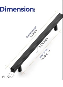 Ravinte 30 Pack 10" Square Cabinet Pulls Black Stainless Steel NEW in BOX - Picture 1 of 5