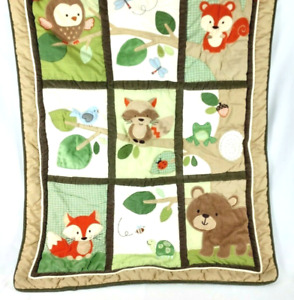 Carters Kids Line Woodland Animals Baby Comforter Blanket Cotton Polyester