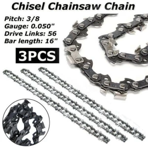 3PCS Chainsaw Chain 16-Inch Bar 3/8" LP 0.050" Gauge 56 Drive Links for Makita - Picture 1 of 11