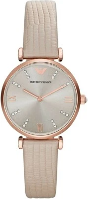 NEW Emporio Armani AR1681 Retro Gianni T-Bar Gold Leather Women's Watch SALE - Image 1 of 4