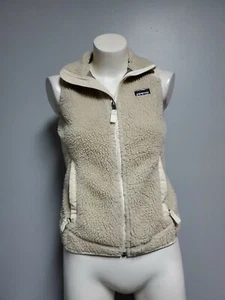 Patagonia Sherpa Deep Pile Poly Fleece Full Zip Lined Sweater Vest Women's Sz XS - Picture 1 of 2