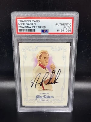 Nick Saban signed autographed allen and ginter card psa encapsulated coa Alabama - Image 1 of 2