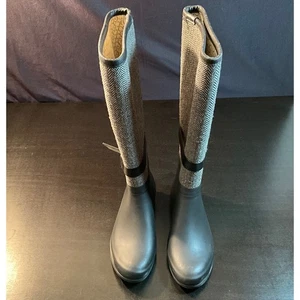 Chooka Damen eng Fischgrät Keilabsatz schwarz Regenstiefel Größe 6 - Bild 1 von 7