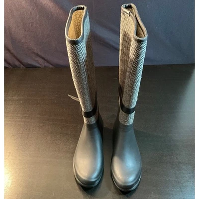 Botas de lluvia negras con cuña de espiga ajustadas Chooka para mujer talla 6 Foto 1 de 4