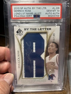 Derrick Rose 2010 Upper Deck SP Authentic By The Letter Auto 29/149 PSA 10  1of1 - Image 1 of 3
