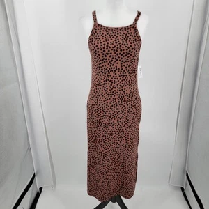 Old Navy Kleid Damen Petite Large LP Animal Print gerippt Tank Dress braun schwarz - Bild 1 von 10