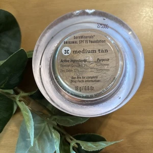 RARE i.d. bare Minerals Foundation 18g 0.6Oz SPF 15 Medium Tan 3C - Picture 1 of 4