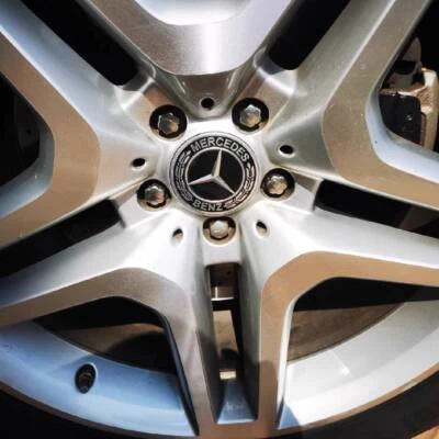 4PCS Mercedes Benz LOG Wheel Center Hub Caps 75mm Dark Black Logo Badge Emblem Foto 1 de 4