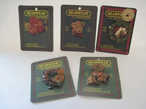 Holiday Pins Brooches Boyd's Bear Bearwear Collection 5 NWT - Picture 1 of 7
