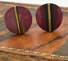 Rare Vintage DAUPLAISE Copper & Brass Clip Earrings Signed circa 1978