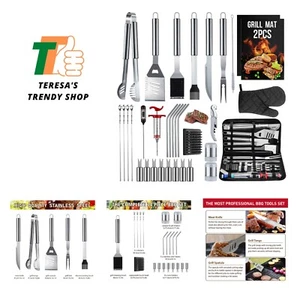 34PCS BBQ Grill Tools Set Stainless Steel Grilling Accessories with Spatula, ... - Picture 1 of 10