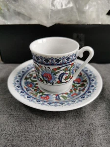 Juego de platillos de taza de café turco KUTAHYA PORSELEN - 6 tazas y 6 platillos - Imagen 1 de 7