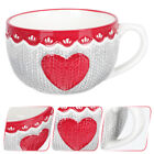  Porcelain Tea Cup Round Cups with Handle Love Breakfast Mug