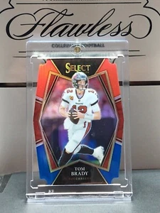 2021 Panini Select Tom Brady card #101 Premier Level SP Red & Blue Holo Prizm DC - Picture 1 of 2