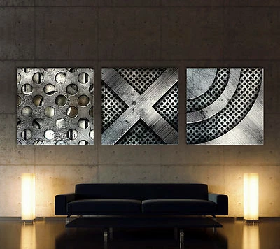 HEAVY METAL Leinwand BILD SET Modern Wandbild Abstrakt Kunstdruck Metall Deko XL - Bild 1 von 4
