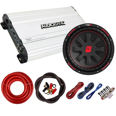 1x CERWIN VEGA CVP12D4 12" Subs + Audiobank 3000W Mono Car Amplifier + Amp kit - Image 1 of 4