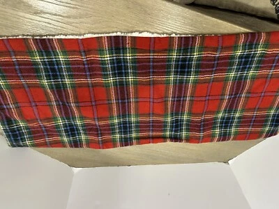 Pottery Barn Stewart Plaid Sherpa Back Lumbar Pillow Cover 14x36” RED - Image 1 of 2
