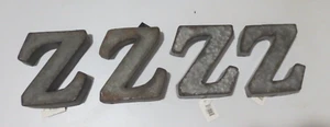 4 Galvanized Metal Letter Z 6" Rustic Country Industrial Farmhouse 3D You Tired - Picture 1 of 7