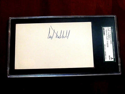 CARL HUBBELL NEW YORK GIANTS HOF PITCHER EARLY SIGNED AUTO VTG INDEX JSA BEAUTY - Image 1 of 3