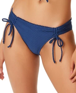 Jessica Simpson Women's Blue Pretty in Pique Side-Ruched Bikini Bottoms - L -... - Picture 1 of 4