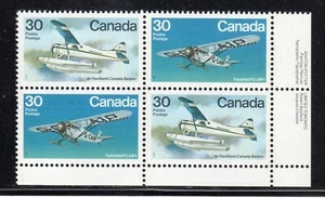 1982 Canada SC# 970a LR - Bush Aircraft - Plate Block M-NH Lot # 1613c - Picture 1 of 1