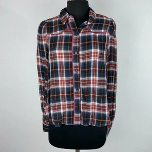 Wild Fable Damen S Western Style kariertes Viskose Button Down Hemd kürzere Länge OT - Bild 1 von 12