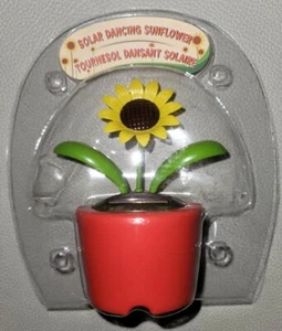 ROTE Solar tanzende SONNENBLUME Sonne & Licht angetrieben WACKELKOPF tolles Geschenk SPIELZEUG BLUME - Bild 1 von 12