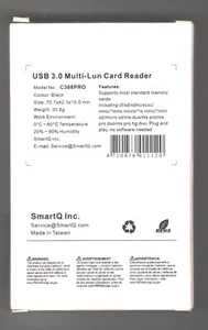 SmartQ USB 3.0 Multi-Card Reader Plug N Play Apple & Windows Compatible C368PRO - Picture 1 of 2