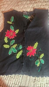 VINTAGE Ugly (Or Not) Christmas Sweater Unisex Vest  Mens Womens L - Picture 1 of 6