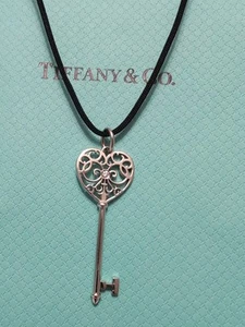 Tiffany & Co. 18K White Gold Enchant Diamond Key Pendent - Picture 1 of 14