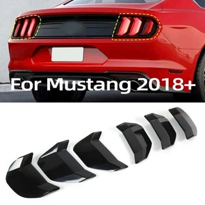 For Ford Mustang 2018-2020 Smoke Black 6pc Rear Tail Light Lamp Cover Guard Trim - Picture 1 of 8
