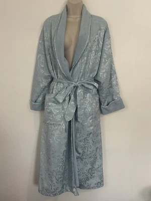 Bata de baño vintage Victoria’s Secret para mujer forrada de felpa azul floral talla XS/S Foto 1 de 4