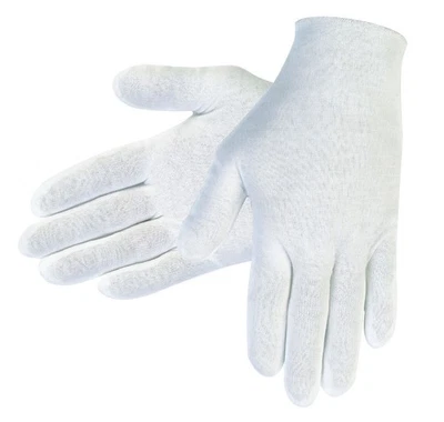 MCR SAFETY White 100% Cotton Lisle Inspectors Glove, Reversible and Unhemmed
