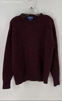 Pendleton Red Wool Long Sleeve Crew Neck Knit Pullover Mens Sweater Size Large - Image 1 of 4