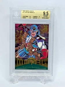 1995 Fleer Marvel Metal Captain America Card #11 BGS 9.5 GEM MINT - Picture 1 of 3