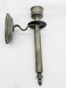 DE COLECCIÓN SOPORTE DE VELA DE LATÓN DE MONTAJE EN PARED APLIQUE VÁSTAGO ESTRIADO ESTILO CLÁSICO - Imagen 1 de 13