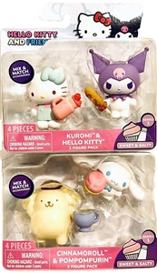Jazwares Hello Kitty & Friends Kuromi Cinnamoroll Pompompurin Figures Set - Picture 1 of 2