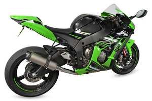 ZX10R Exhaust 2016-2020 SP Diabolus Plain Titanium Round XLS Carbon Outlet - Picture 1 of 10